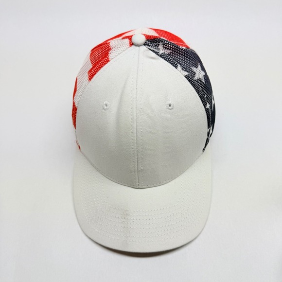 Kati Sportcap American Flag Trucker Hat White Stars and Stripes Snapback Cap - Picture 2 of 8